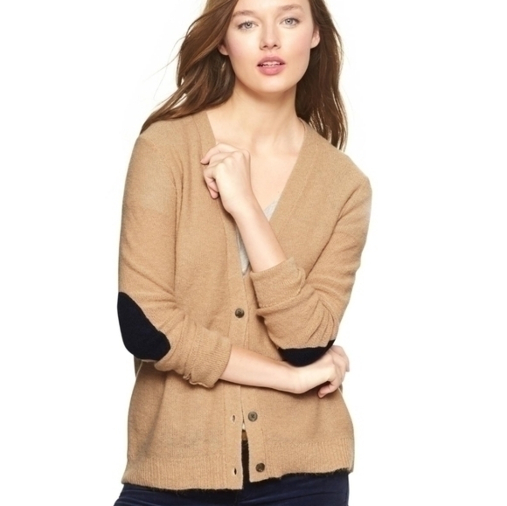 [Gap] 4 Button Cardigan w/ Elbow Patches - Size S